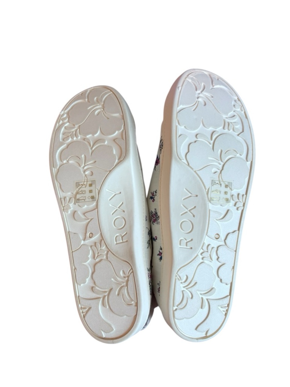Roxy White Floral Lace-Up Sneakers with Pink & Blue Accents - Picture 3 of 4